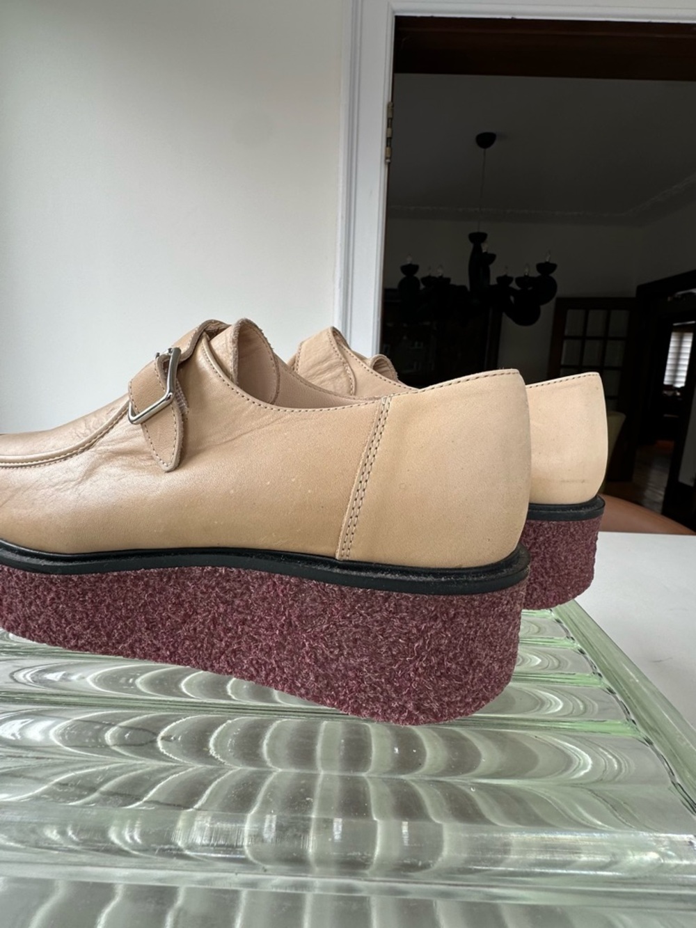 Men's Tan Leather Buckle Loafers - Picture 7 of 11